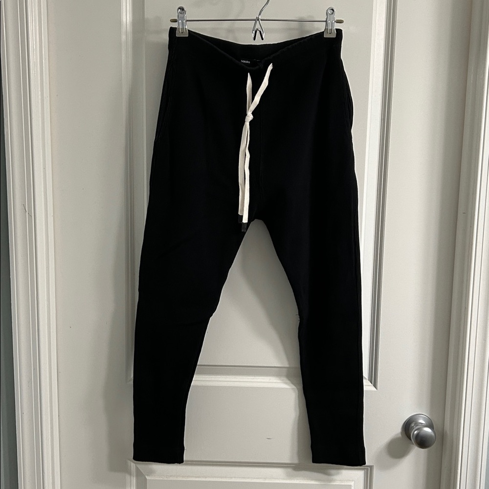 bassike - slouchy rib drawstring pants